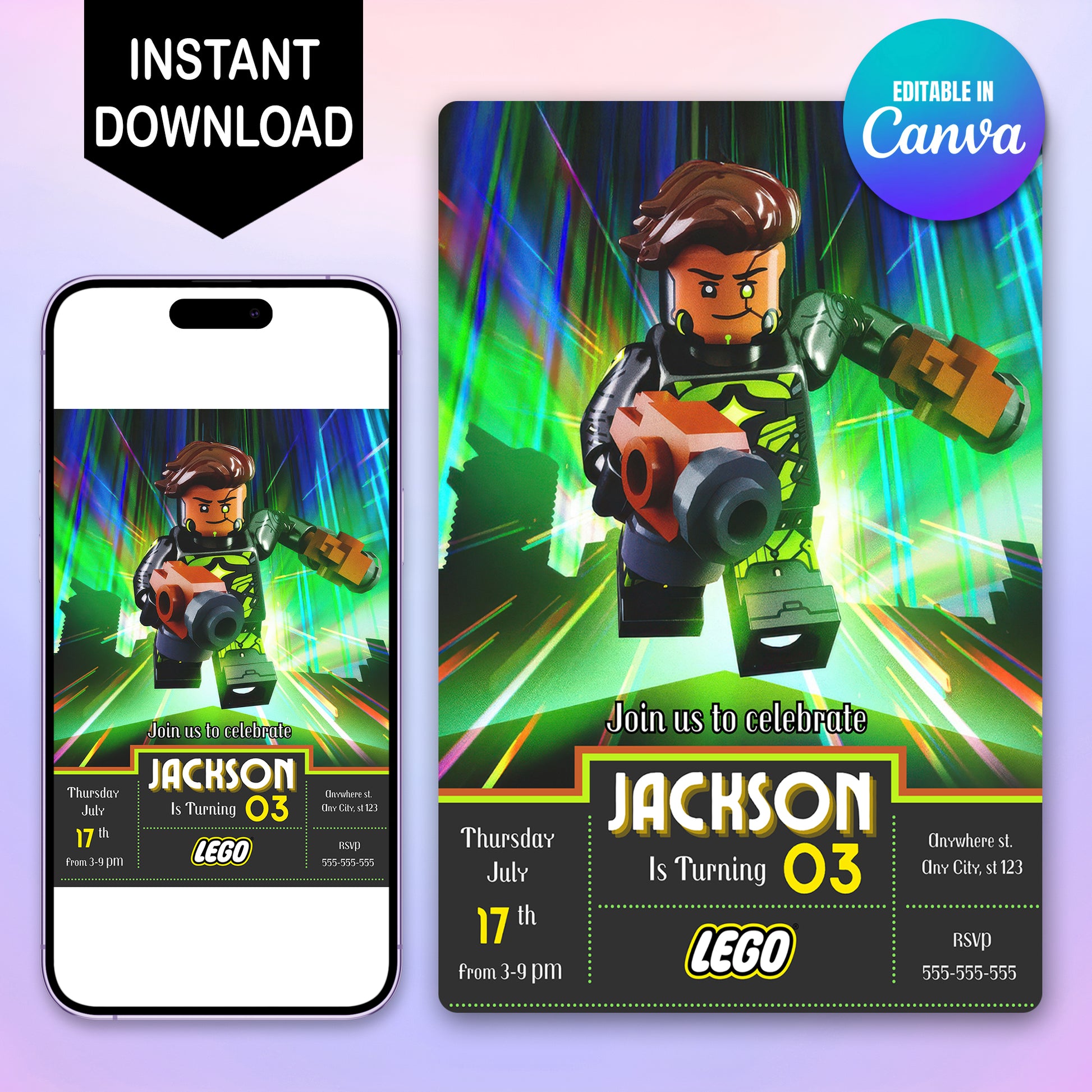 Lego Fortnite The Hunter Birthday Invitation - CreativeRino