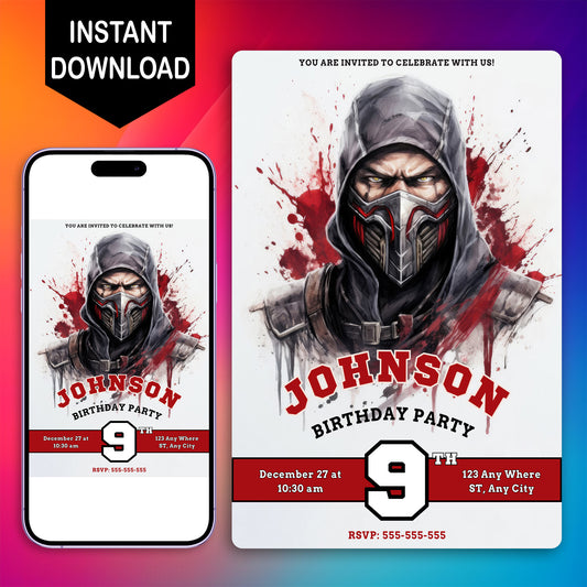 Mortal Kombat Birthday Invitation Template - CreativeRino