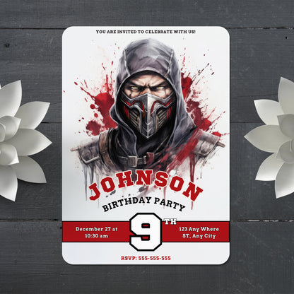 Mortal Kombat Birthday Invitation Template - CreativeRino