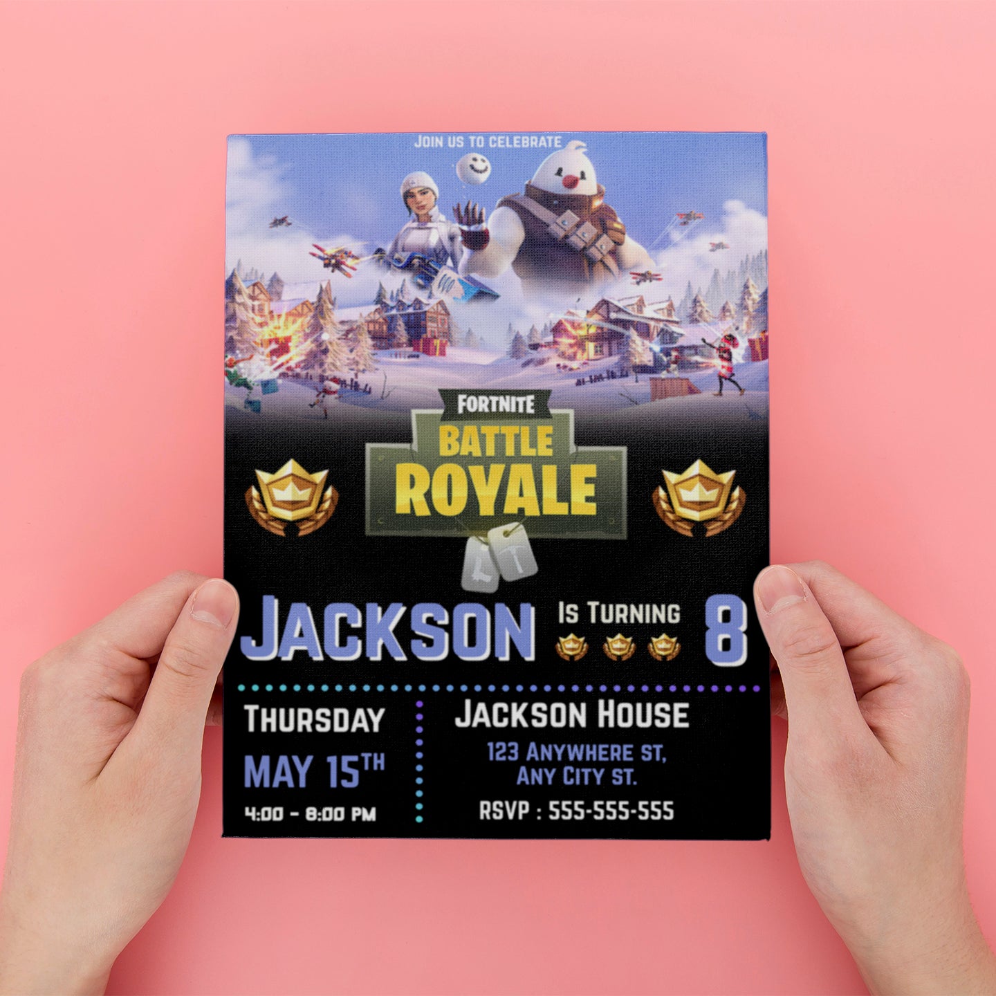 Operation Snowdown Fortnite Birthday Invitation - CreativeRino