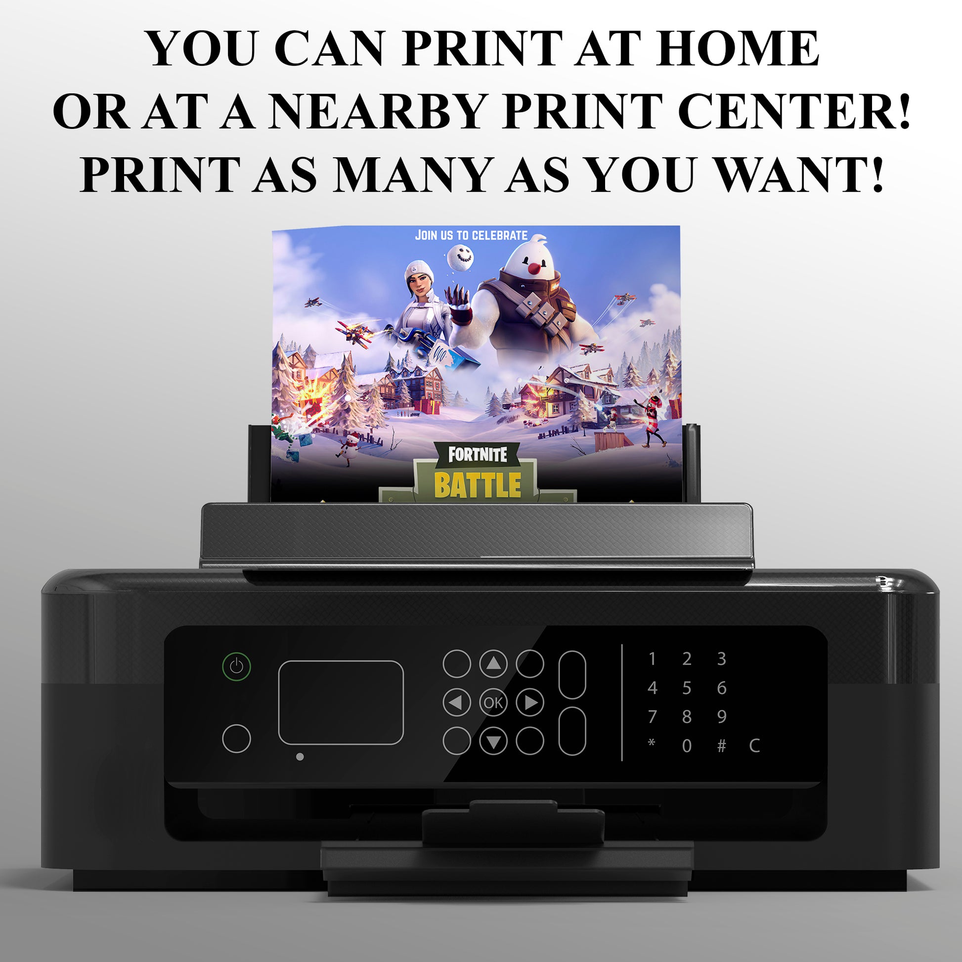 Operation Snowdown Fortnite Birthday Invitation - CreativeRino