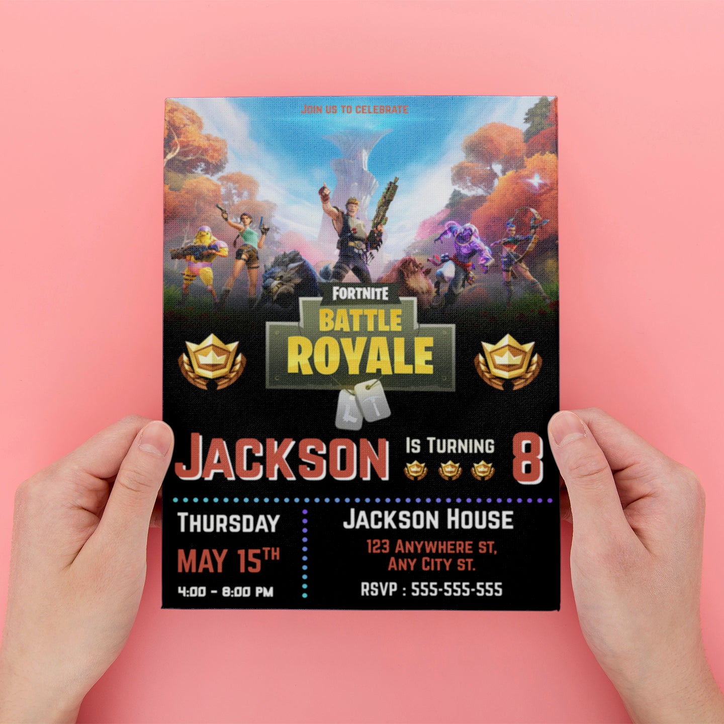 Fortnite Chapter 2 Season 6 Battle Pass Birthday Invitation - CreativeRino