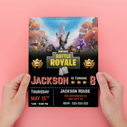 Fortnite Chapter 2 Season 6 Battle Pass Birthday Invitation - CreativeRino
