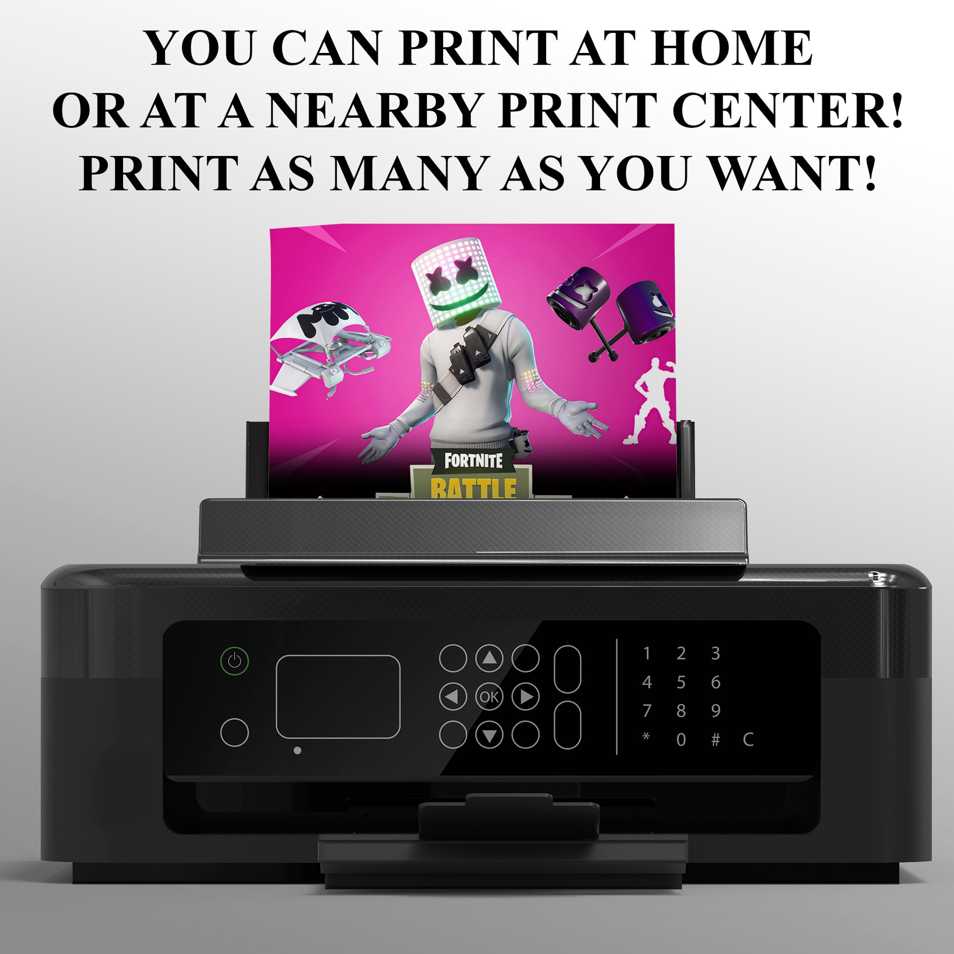 Marshmello X Fortnite Birthday Invitation - CreativeRino