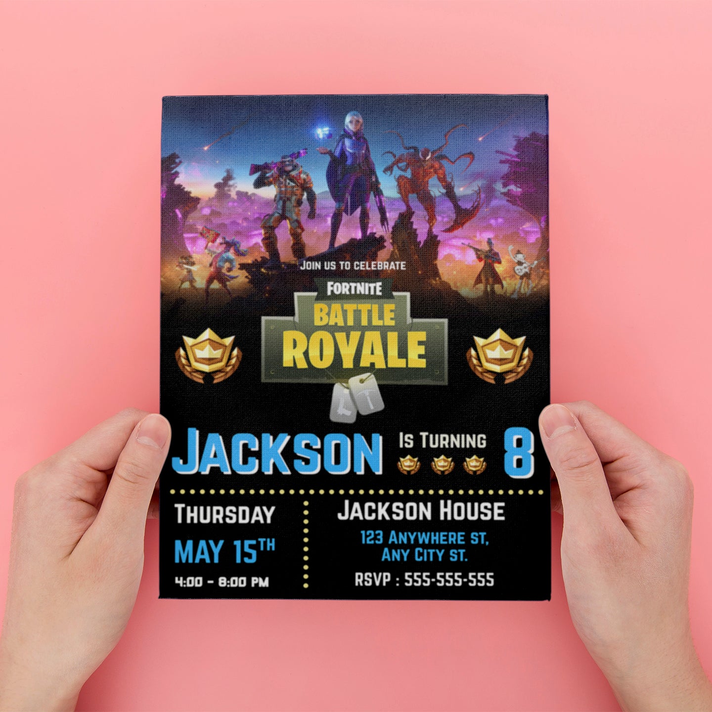 Fortnite Torin Skin Birthday Invitation - CreativeRino