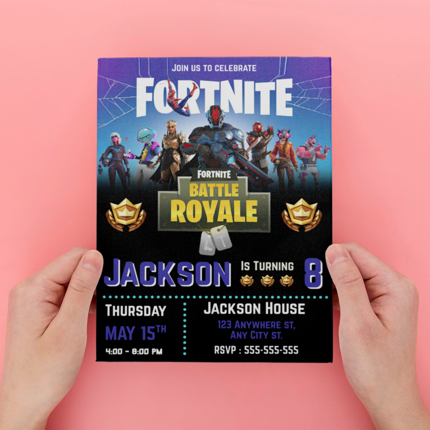 Fortnite Universe Birthday Party Invitations - CreativeRino
