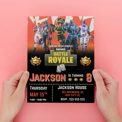 Fortnite Battle Royale Birthday Invitation - CreativeRino