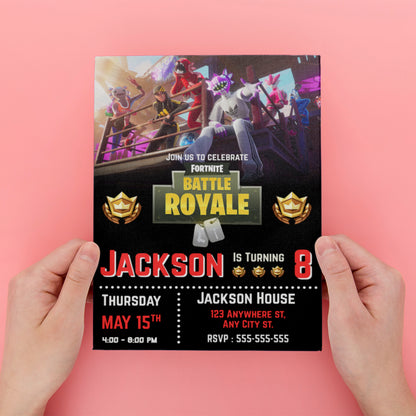 Fortnite X Adidas Birthday Invitation - CreativeRino