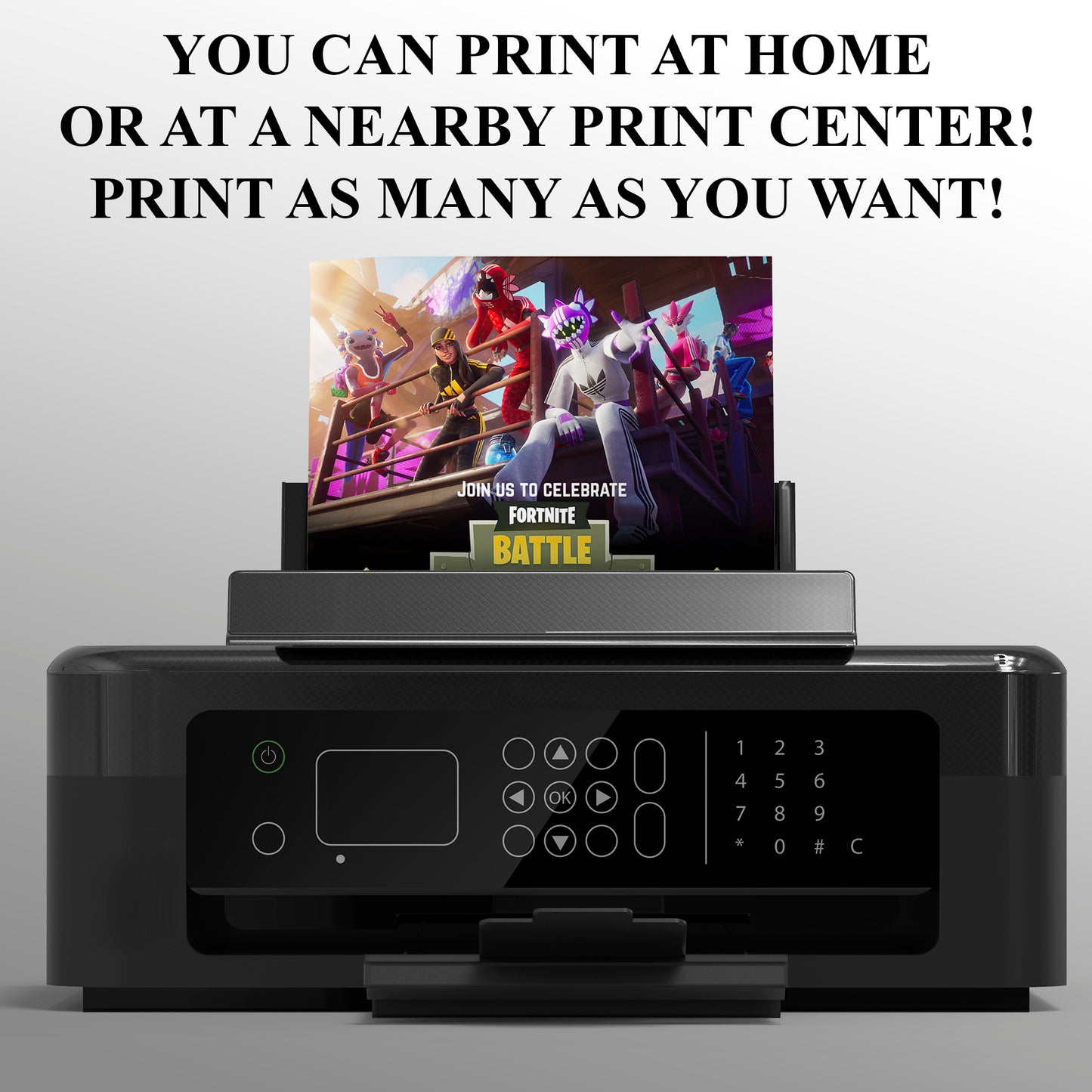 Fortnite X Adidas Birthday Invitation - CreativeRino