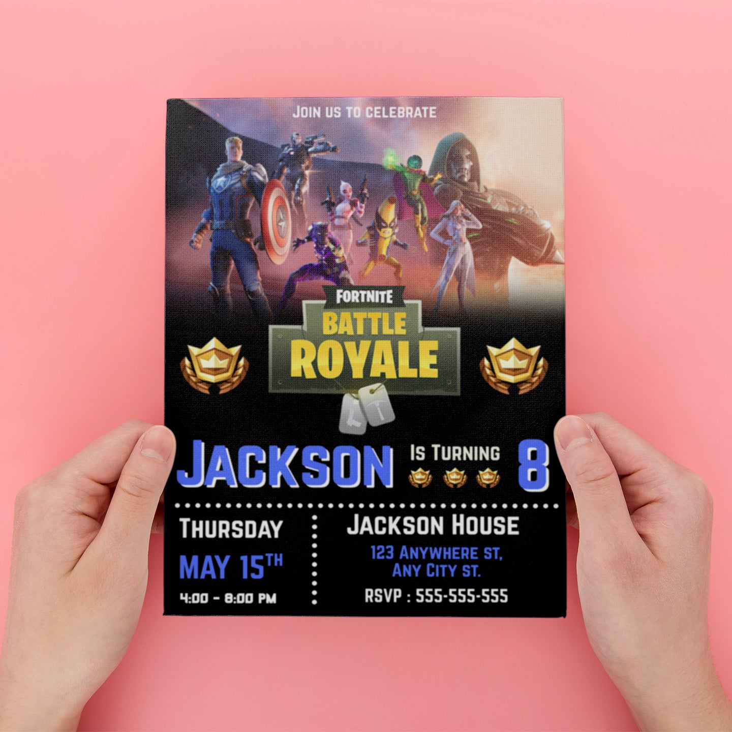 Fortnite Chapter 5 Absolute Doomsday Birthday Invitation - CreativeRino