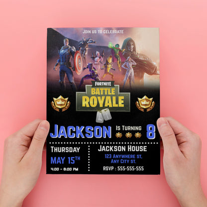 Fortnite Chapter 5 Absolute Doomsday Birthday Invitation - CreativeRino