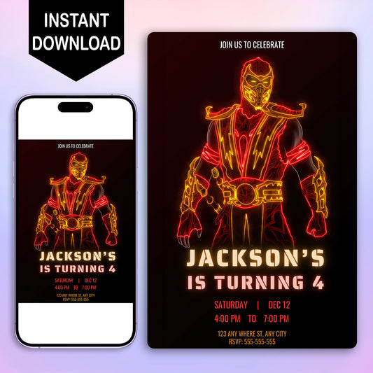 Mortal Kombat Birthday Invitation Template - CreativeRino