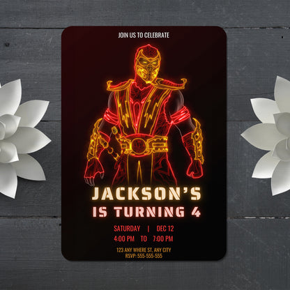 Mortal Kombat Birthday Invitation Template - CreativeRino