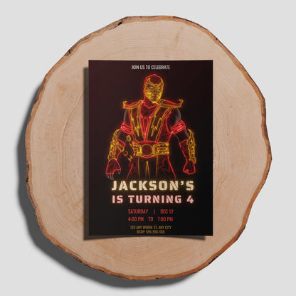 Mortal Kombat Birthday Invitation Template - CreativeRino