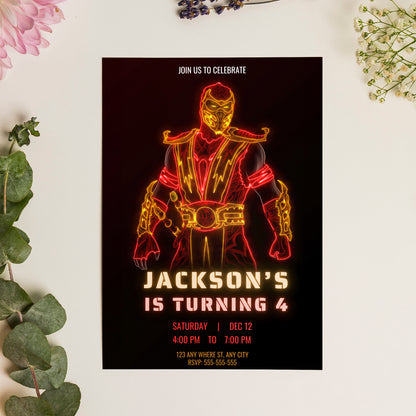 Mortal Kombat Birthday Invitation Template - CreativeRino