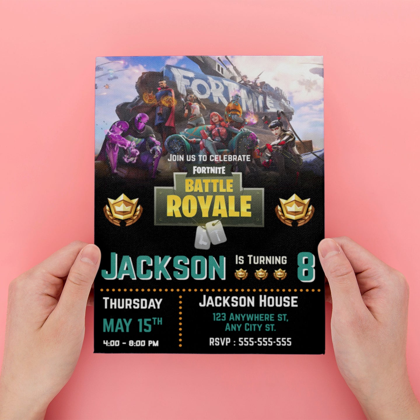 Fortnite Chapter 3 Season 2 Resistance Birthday Invitation - CreativeRino