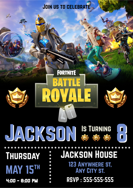 Fortnite Og Is Back Birthday Invitation - CreativeRino