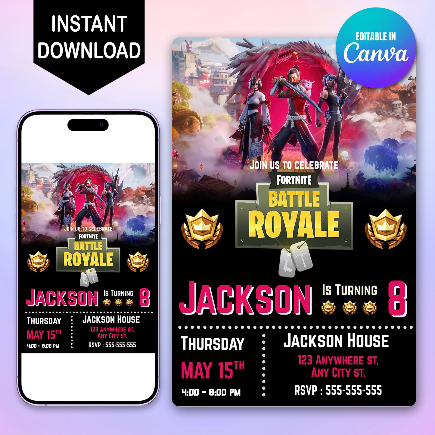 Fortnite Chapter 6 Season 1 Ghost Hunters Birthday Invitation - CreativeRino