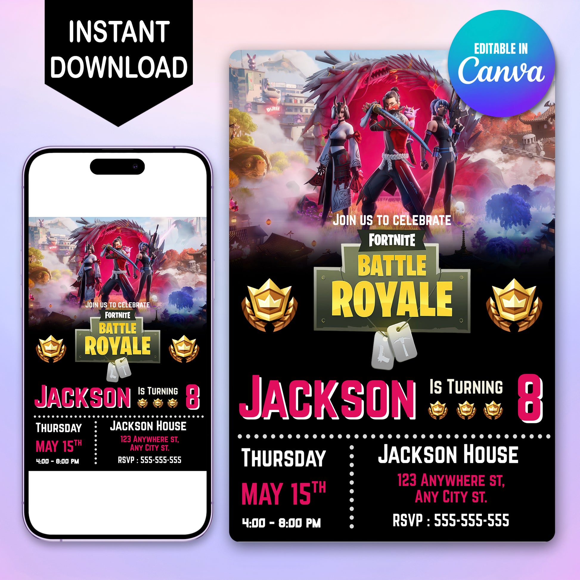 Fortnite Chapter 6 Season 1 Ghost Hunters Birthday Invitation - CreativeRino