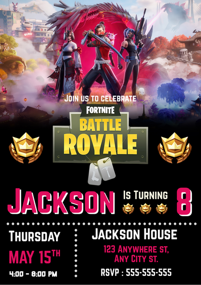 Fortnite Chapter 6 Season 1 Ghost Hunters Birthday Invitation - CreativeRino