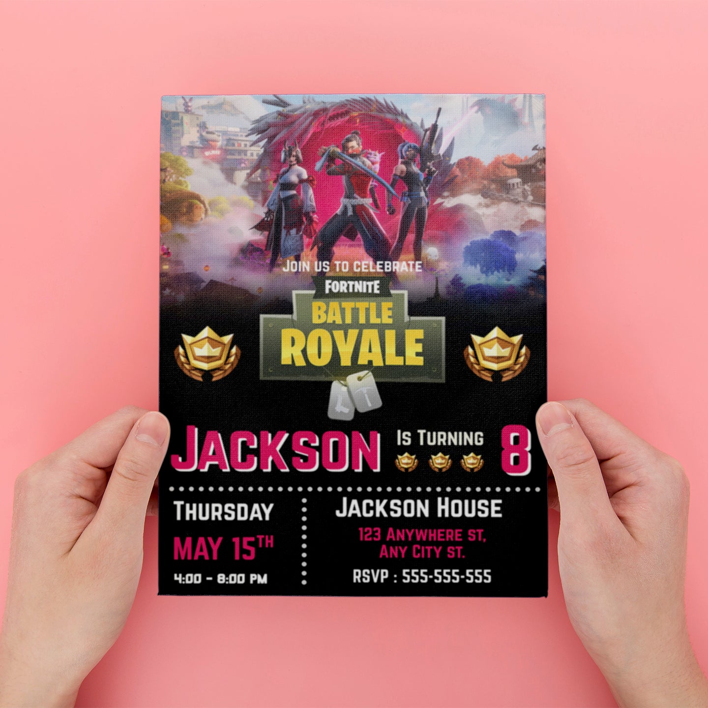 Fortnite Chapter 6 Season 1 Ghost Hunters Birthday Invitation - CreativeRino