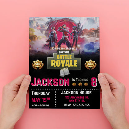 Fortnite Chapter 6 Season 1 Ghost Hunters Birthday Invitation - CreativeRino