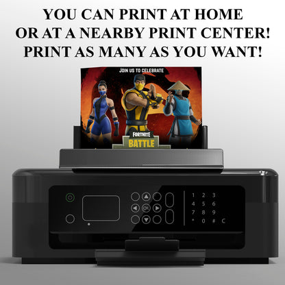 Fortnite Lawless Kitana X Scorpion Raiden Outfit Birthday Invitation - CreativeRino