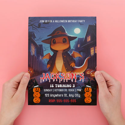 Charizard Halloween Party Invitation - CreativeRino