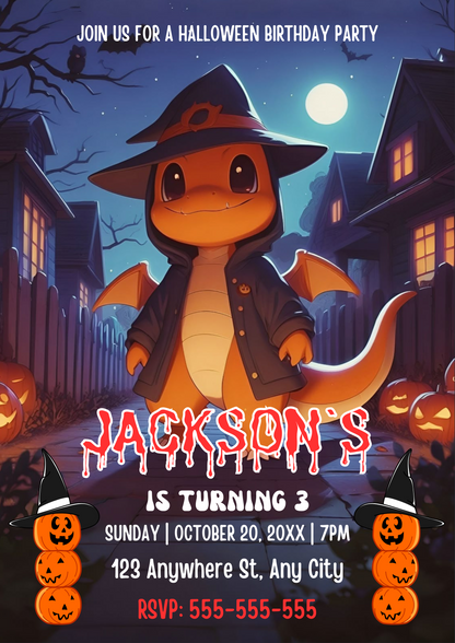 Charizard Halloween Party Invitation - CreativeRino