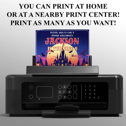 Blue Pikachu Halloween Birthday Party Invitation - CreativeRino