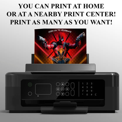 Deadpool & Wolverine Birthday Invitation Template - CreativeRino