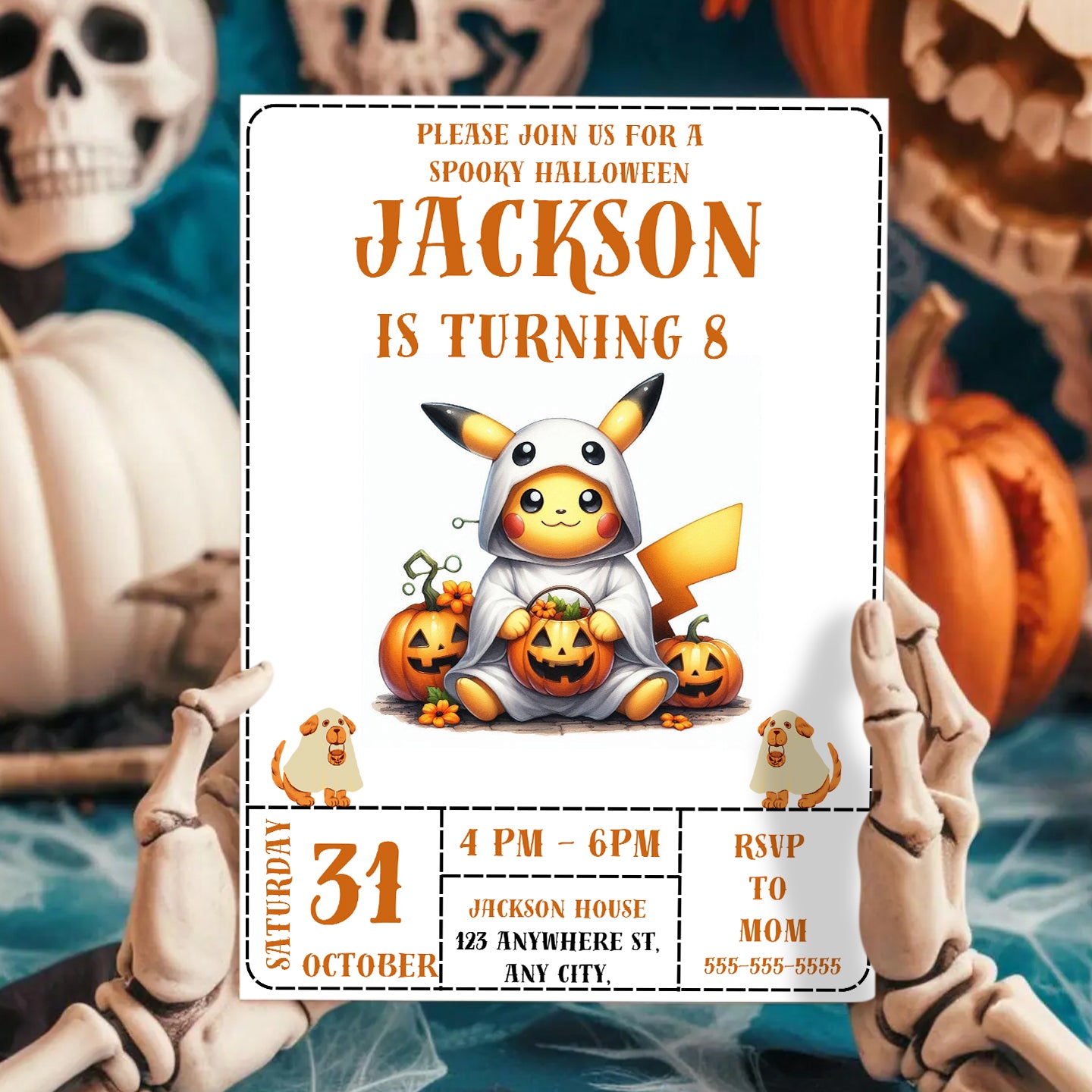 Pikachu Halloween Party Invitation - CreativeRino