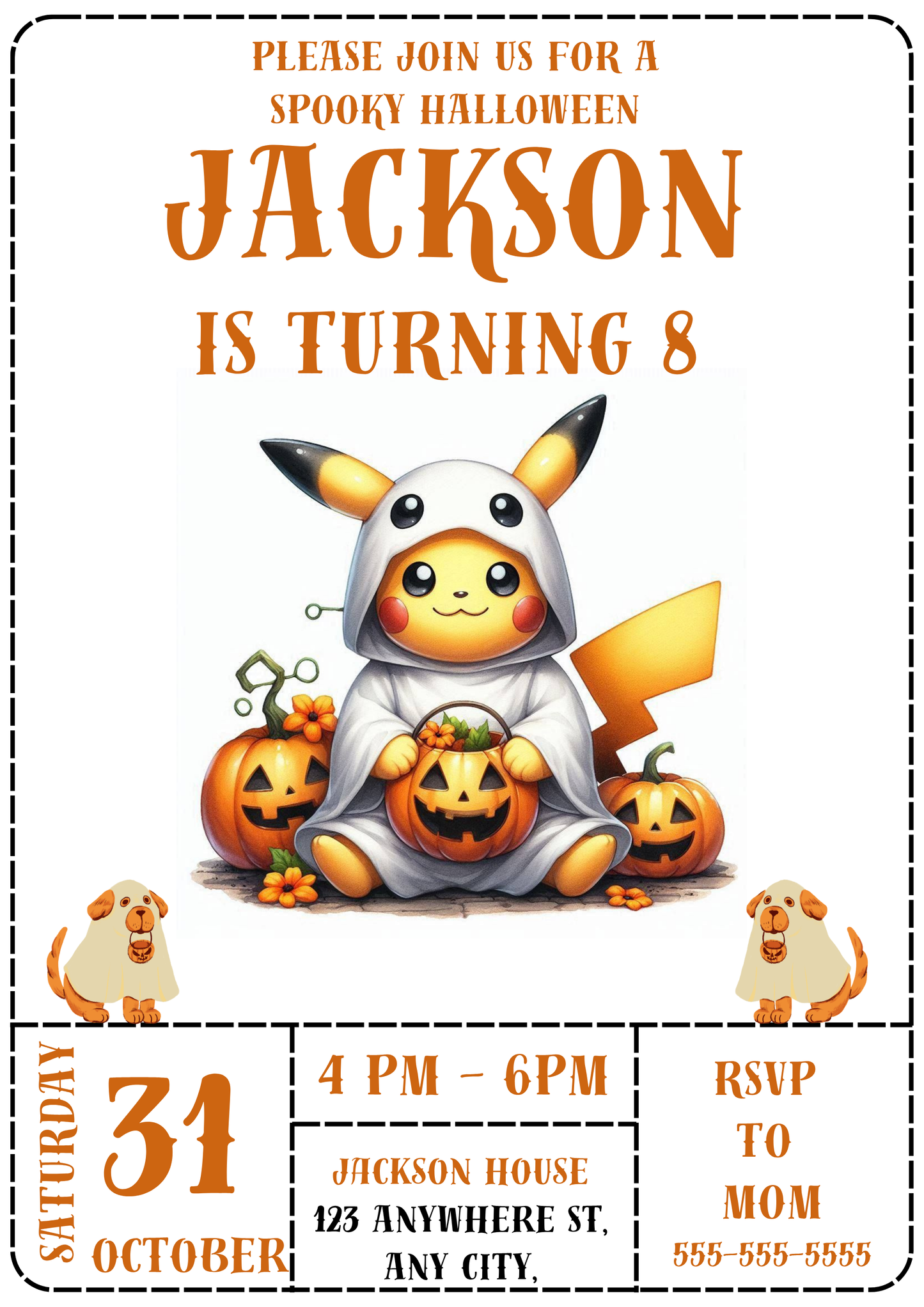 Pikachu Halloween Party Invitation - CreativeRino
