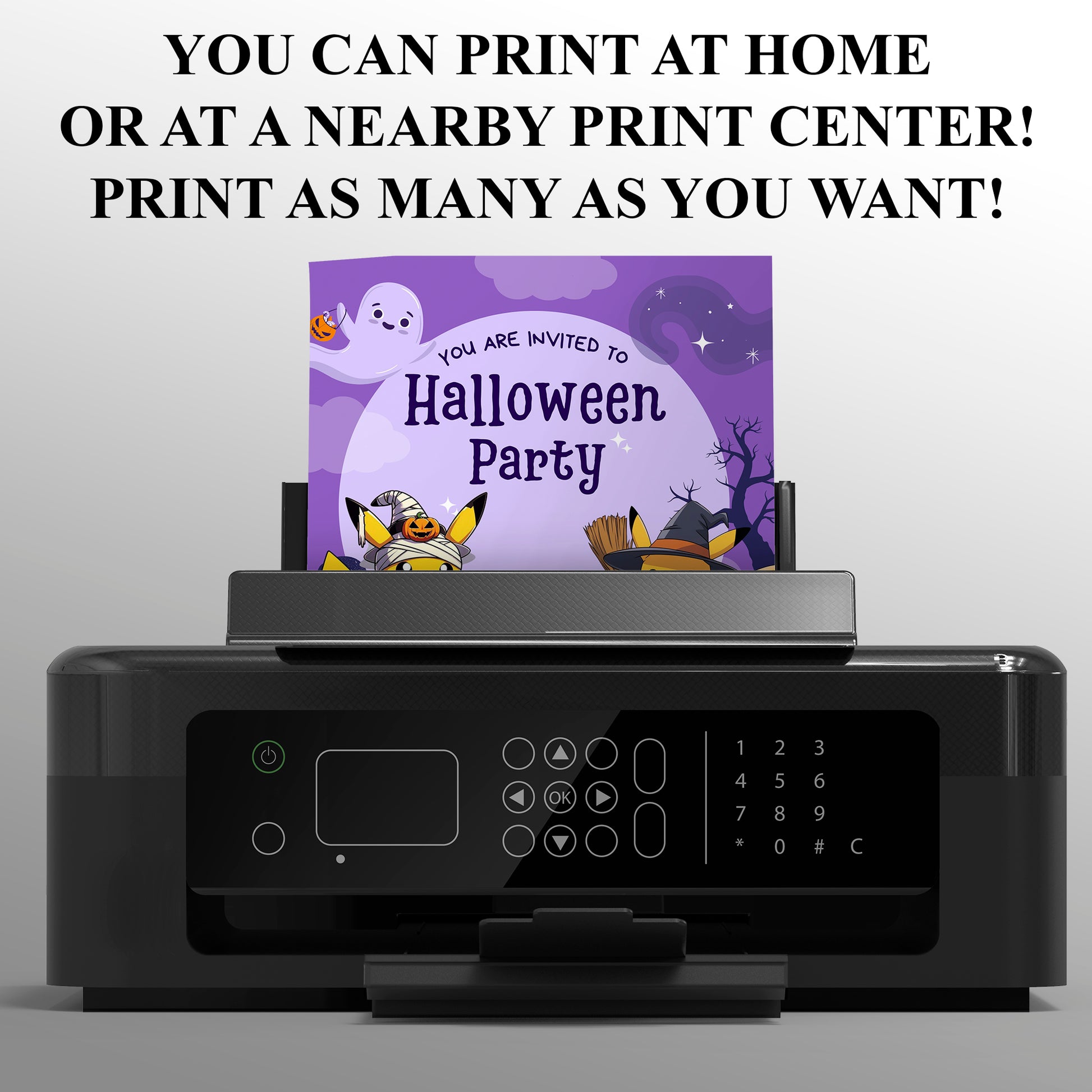 Pokemon Pikachu Halloween Party Invitation - CreativeRino