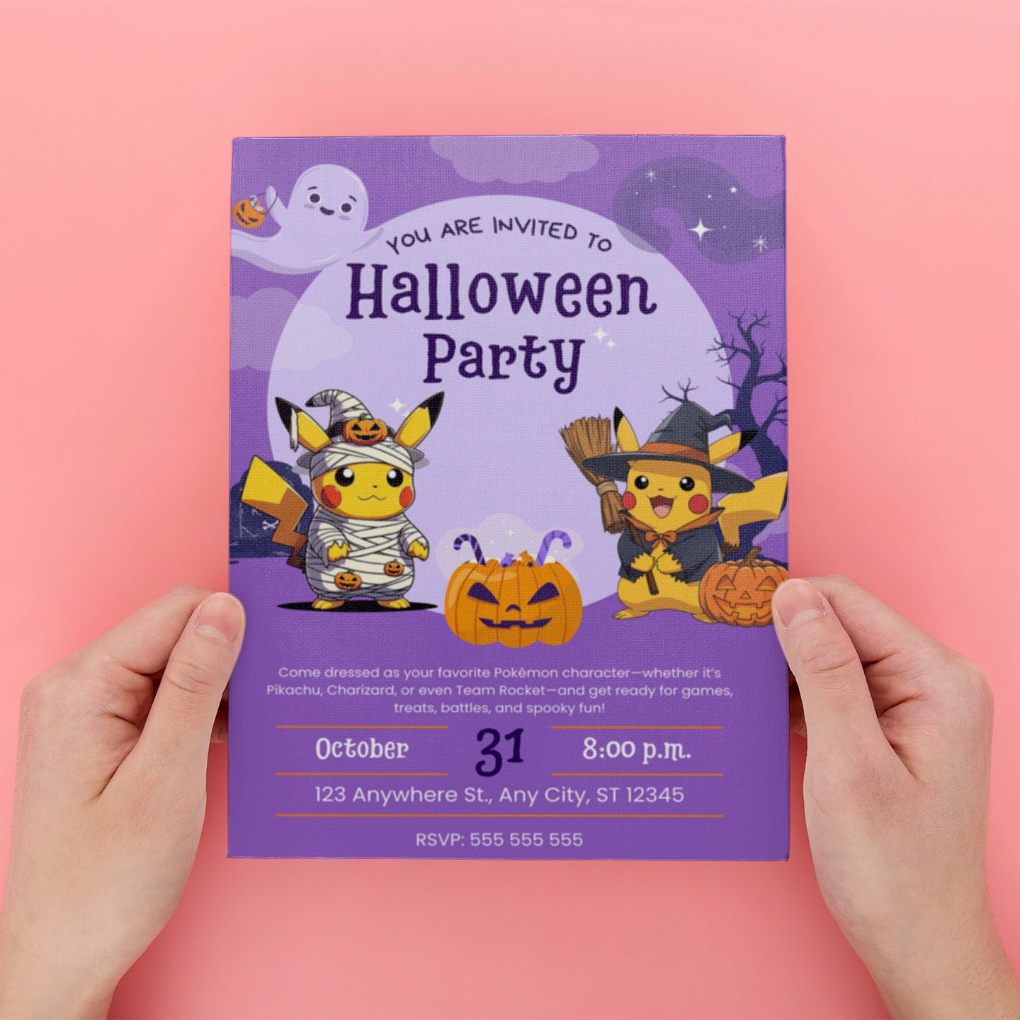 Pokemon Pikachu Halloween Party Invitation - CreativeRino