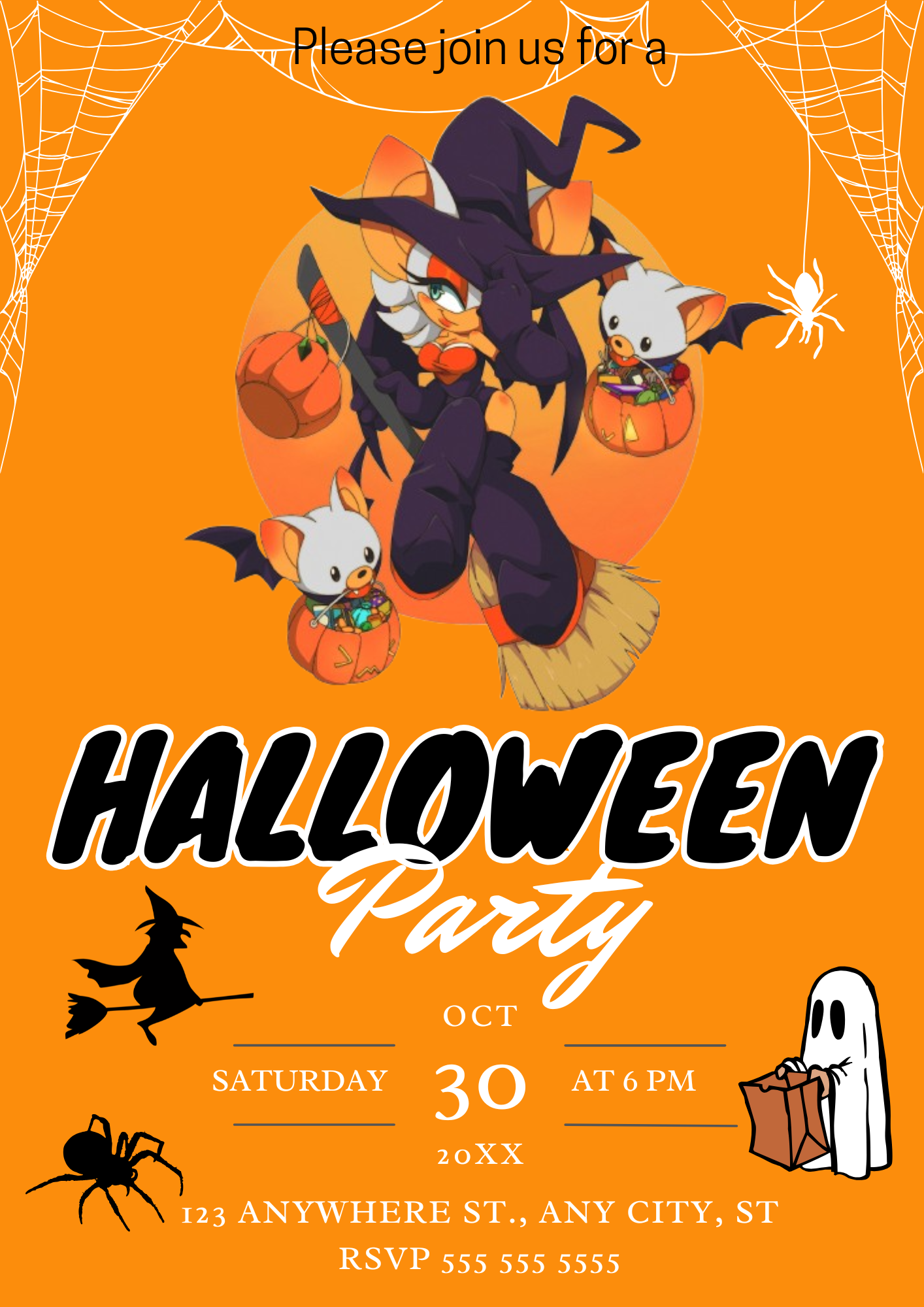 Super Sonic Halloween Party Invitation - CreativeRino