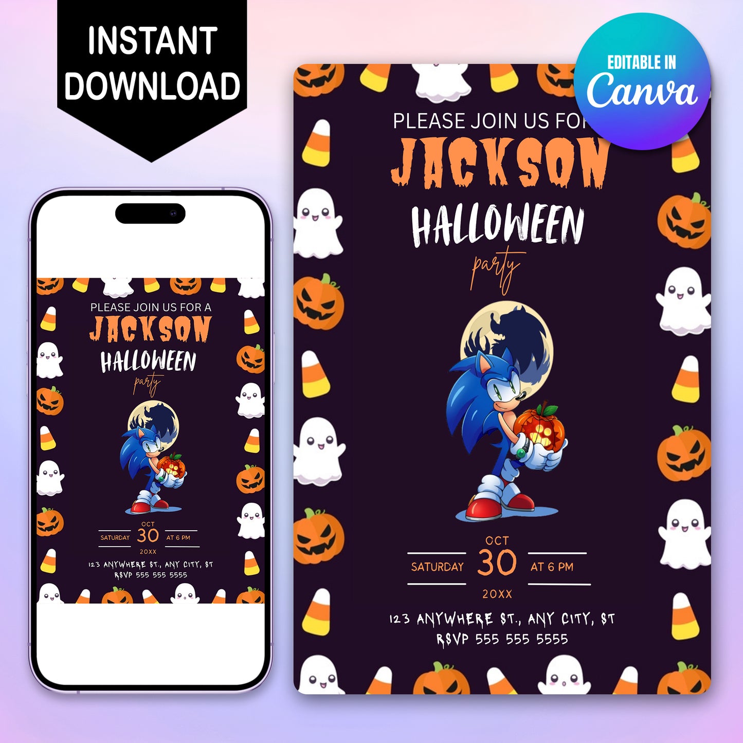 Sonic Halloween Party Invitation - CreativeRino