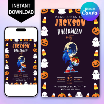 Sonic Halloween Party Invitation - CreativeRino