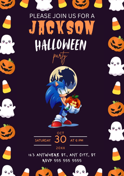 Sonic Halloween Party Invitation - CreativeRino