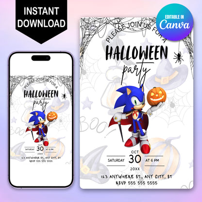 Editable Sonic Halloween Invite - CreativeRino
