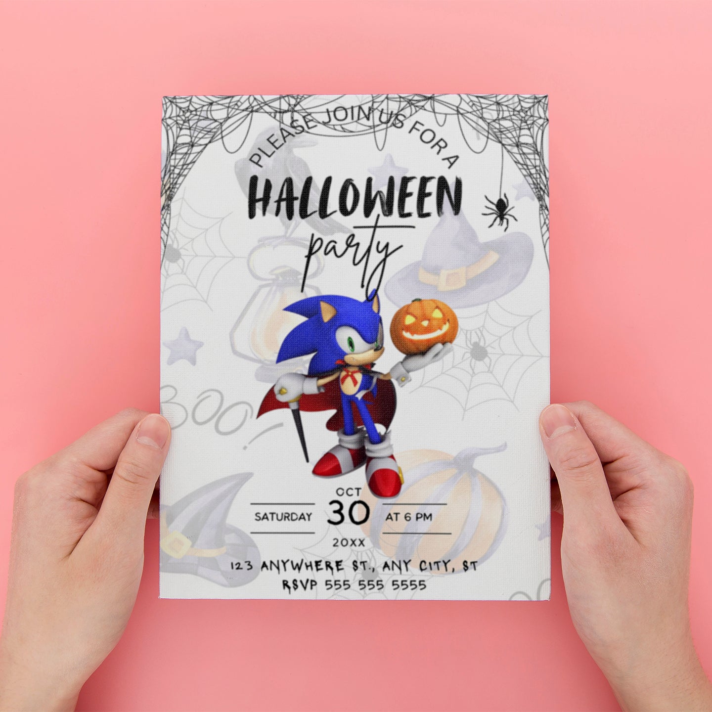 Editable Sonic Halloween Invite - CreativeRino