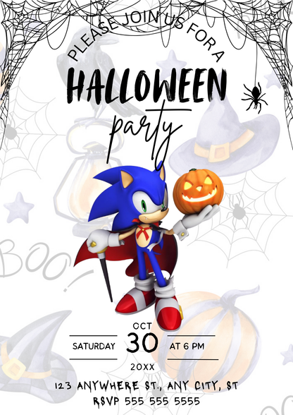 Editable Sonic Halloween Invite - CreativeRino