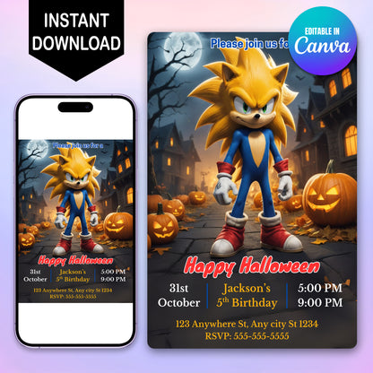 Sonic Halloween Invite - CreativeRino