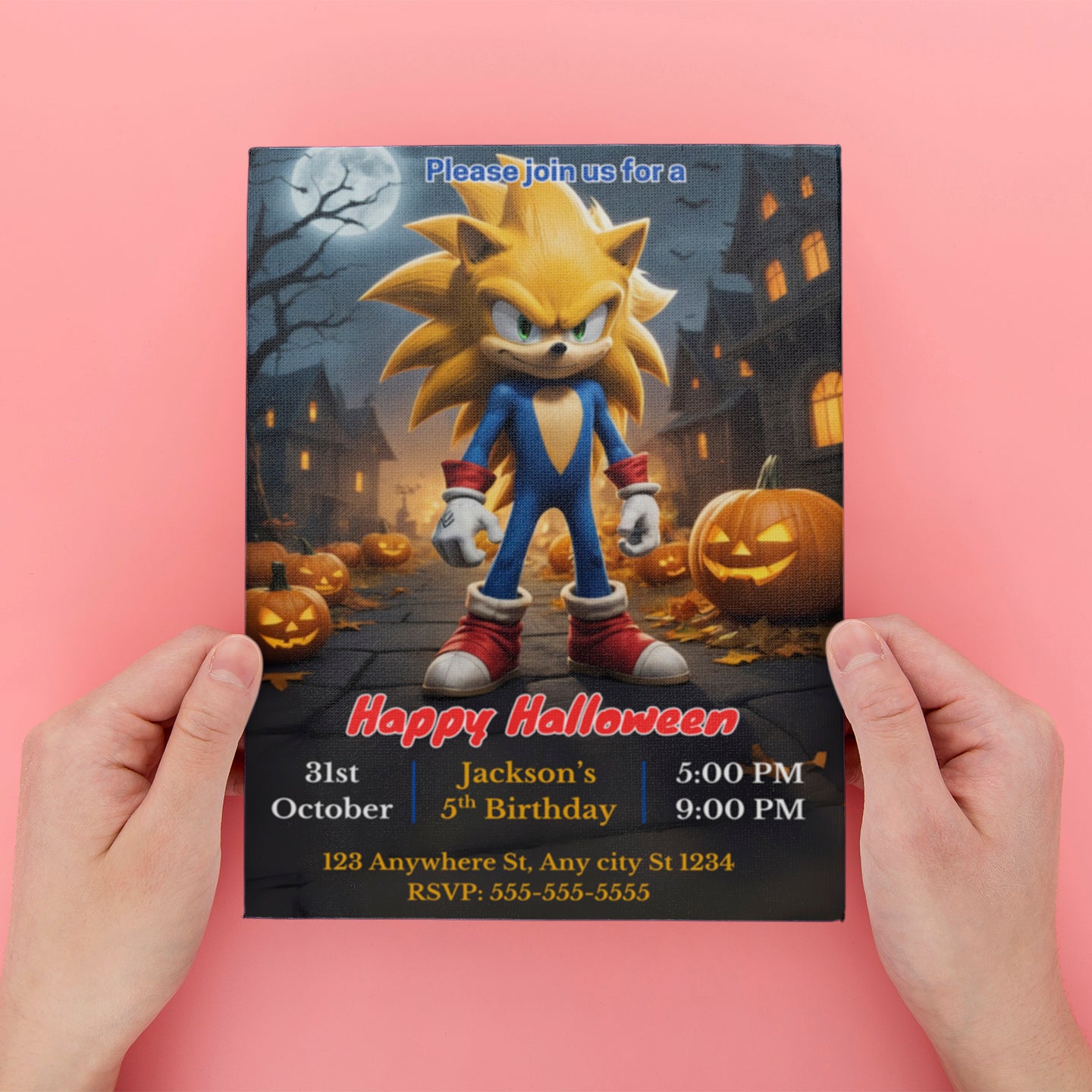 Sonic Halloween Invite - CreativeRino