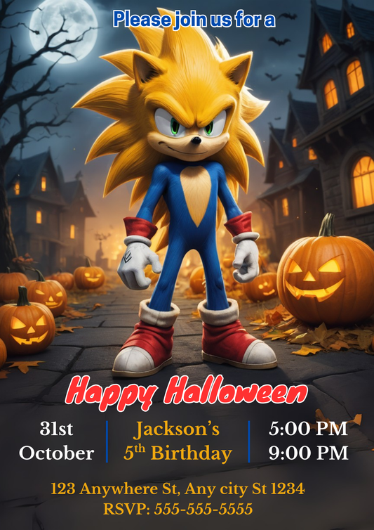 Sonic Halloween Invite - CreativeRino
