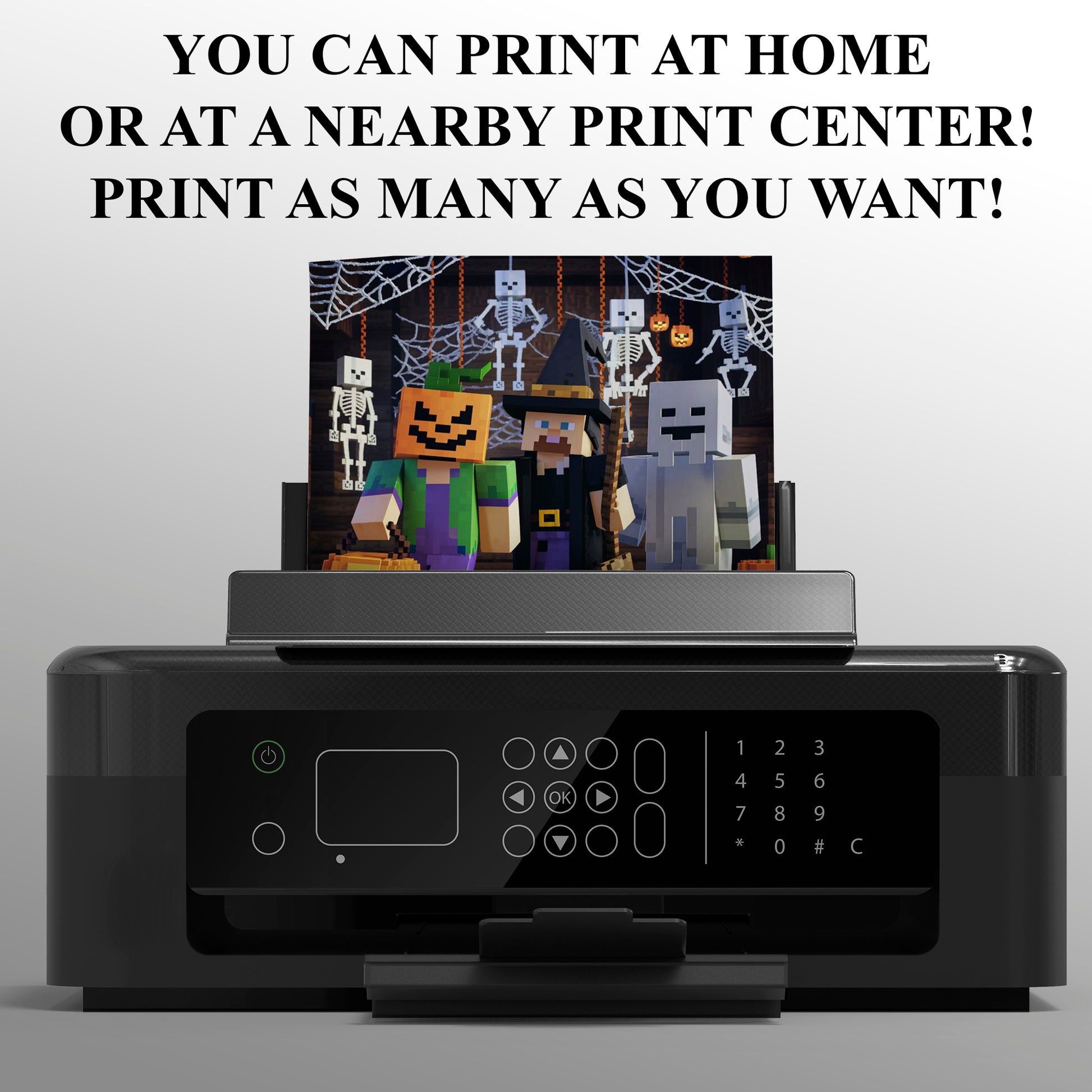 Minecraft Halloween Birthday Party Invitation - CreativeRino