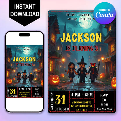 Minecraft Halloween Party Invitation - CreativeRino