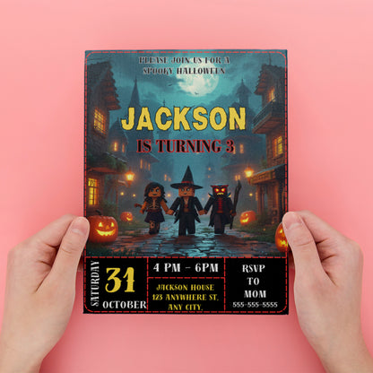 Minecraft Halloween Party Invitation - CreativeRino