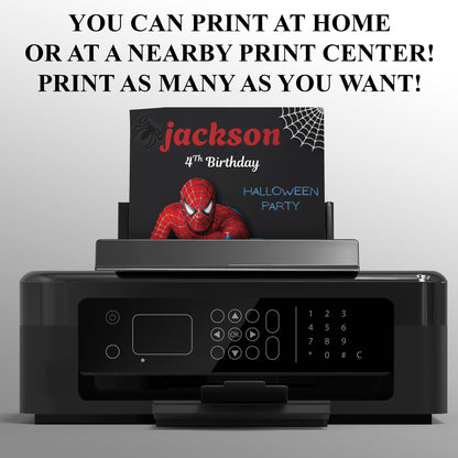 Editable Spiderman Halloween Invite - CreativeRino