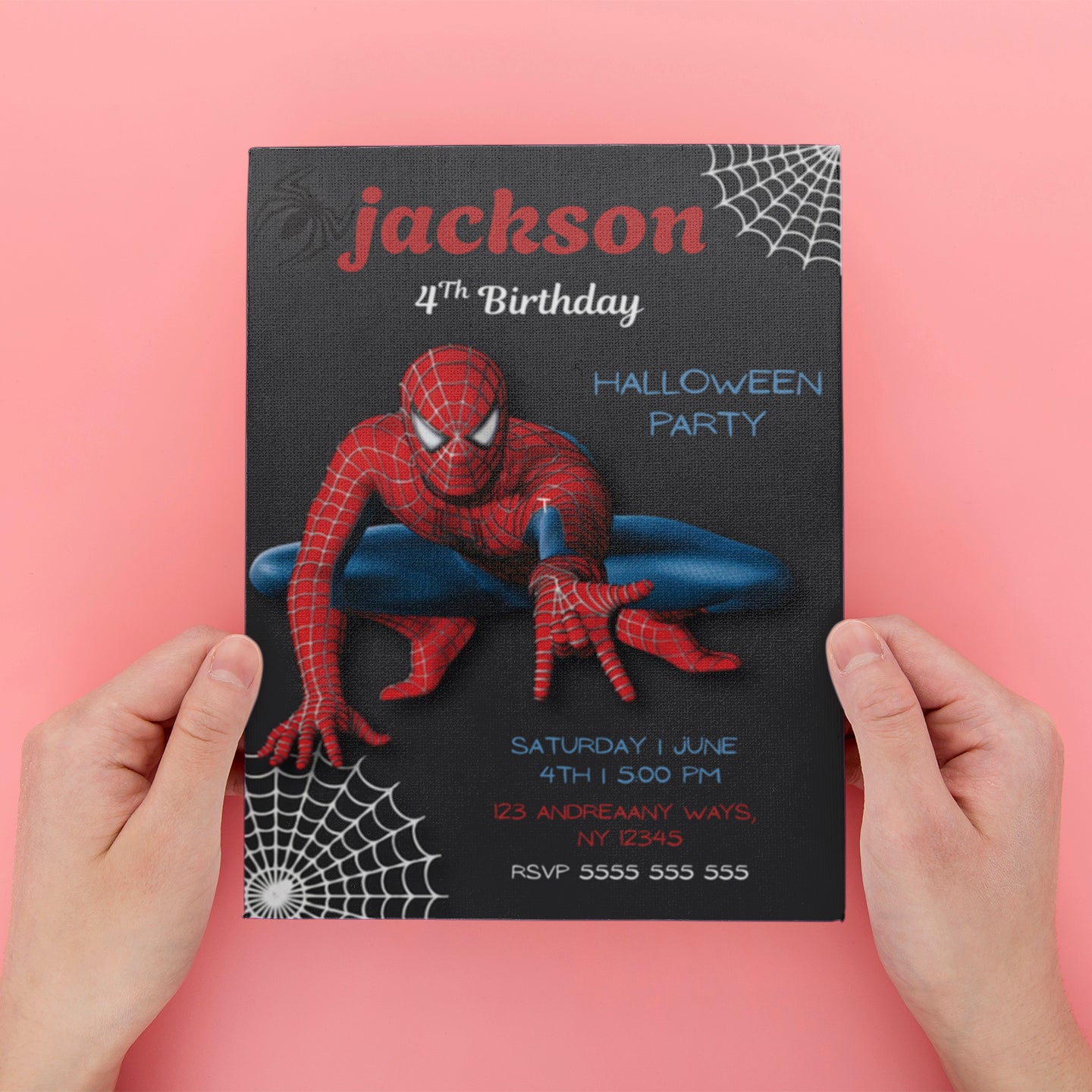 Editable Spiderman Halloween Invite - CreativeRino